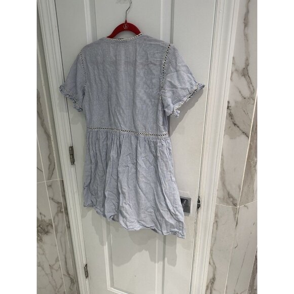 ZARA Women’s Dress Blue Cottagecore Fairy Button Flowy Prarie Size Medium - Picture 9 of 11